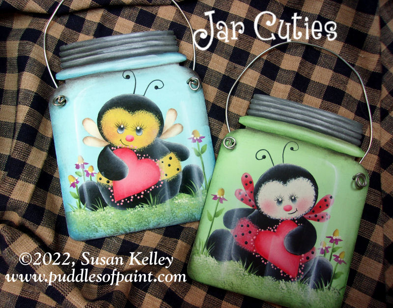 Hand Painted Original Piece - Jar Cuties Set of 2